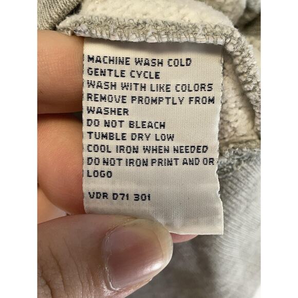 Nautica Jeans Co Hoodie Womens XS Gray Short Sleeve Raglan Logo Kangaroo Pocket - Picture 7 of 9